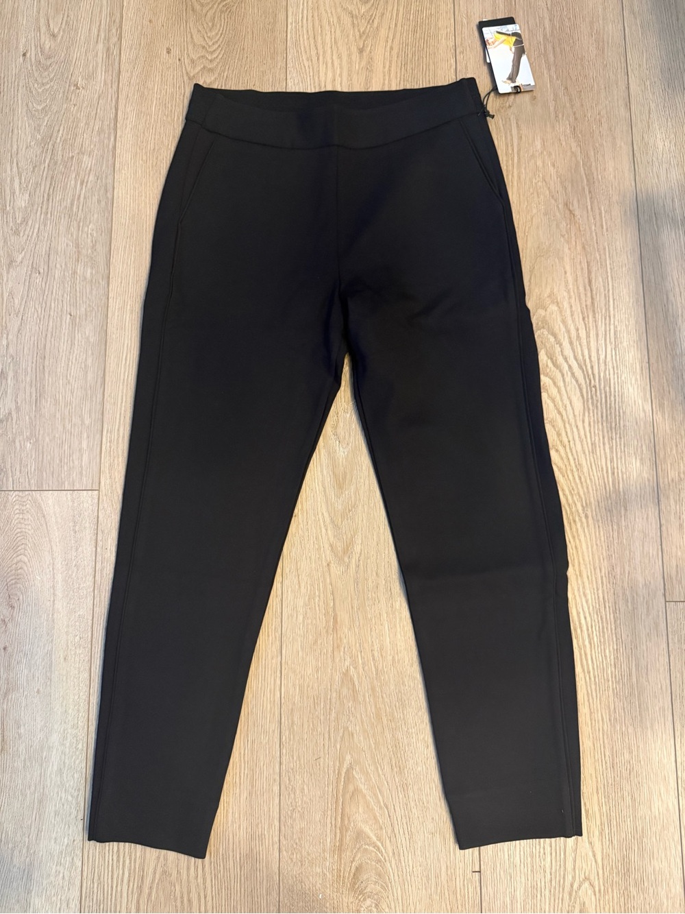 Betabrand Dress Pant Yoga Pants Black Pull On Skinny Straight Leg L NWT